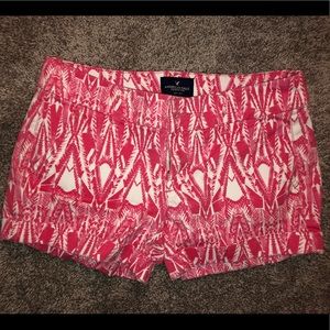 American Eagle midi rise stretch shorts